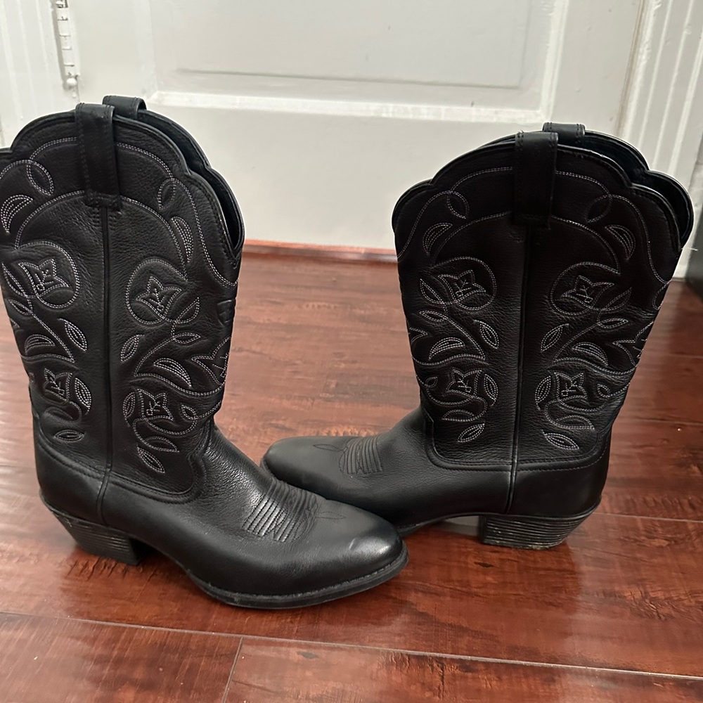 Ariat Women's Black Deertan Western Leather Boot - Picture 4 of 7